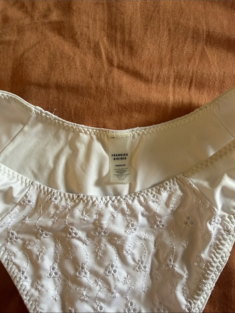 Frankie's Bikinis White Eyelet Lace Two-Piece Bikini medium set